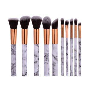 Πινέλα Μακιγιάζ – Marbling Professional Makeup Brush Set, 10 τεμαχίων (Gold-White)